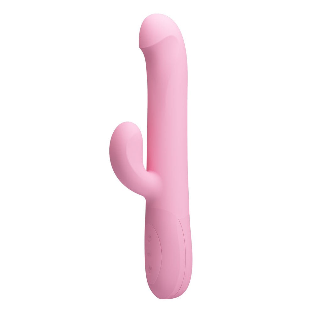 Party Up DEAN Wavy Rotation Vibe - Pink - Pink 23.8 cm USB Rechargeable Rotating Rabbit Vibrator - Mr and Mrs D's