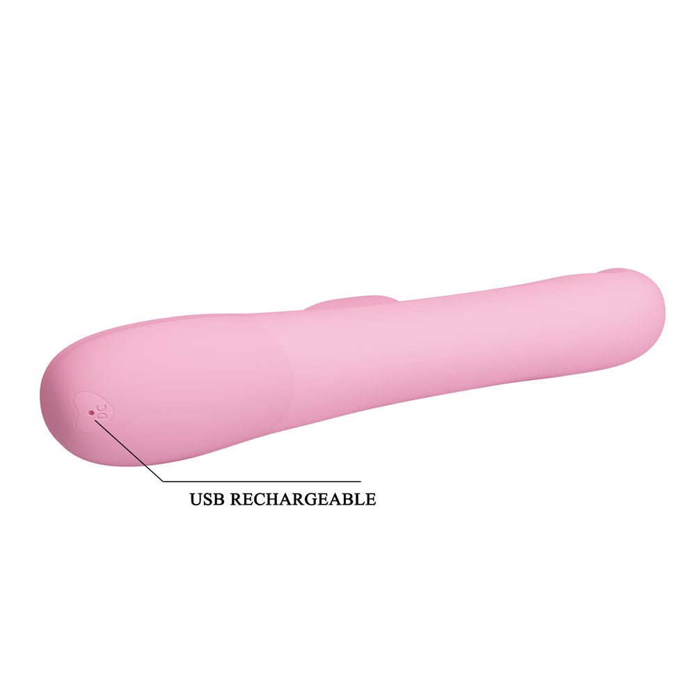 Party Up DEAN Wavy Rotation Vibe - Pink - Pink 23.8 cm USB Rechargeable Rotating Rabbit Vibrator - Mr and Mrs D's