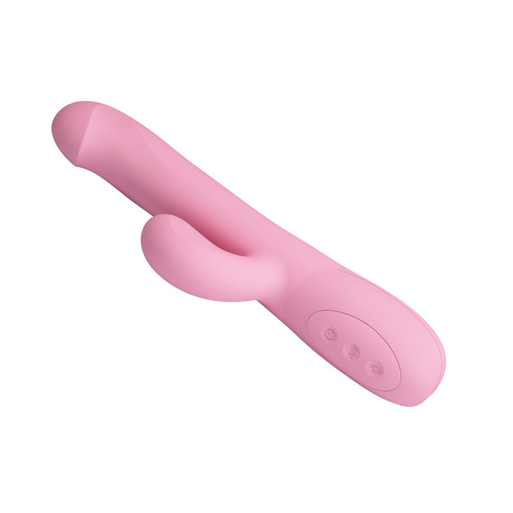 Party Up DEAN Wavy Rotation Vibe - Pink - Pink 23.8 cm USB Rechargeable Rotating Rabbit Vibrator - Mr and Mrs D's