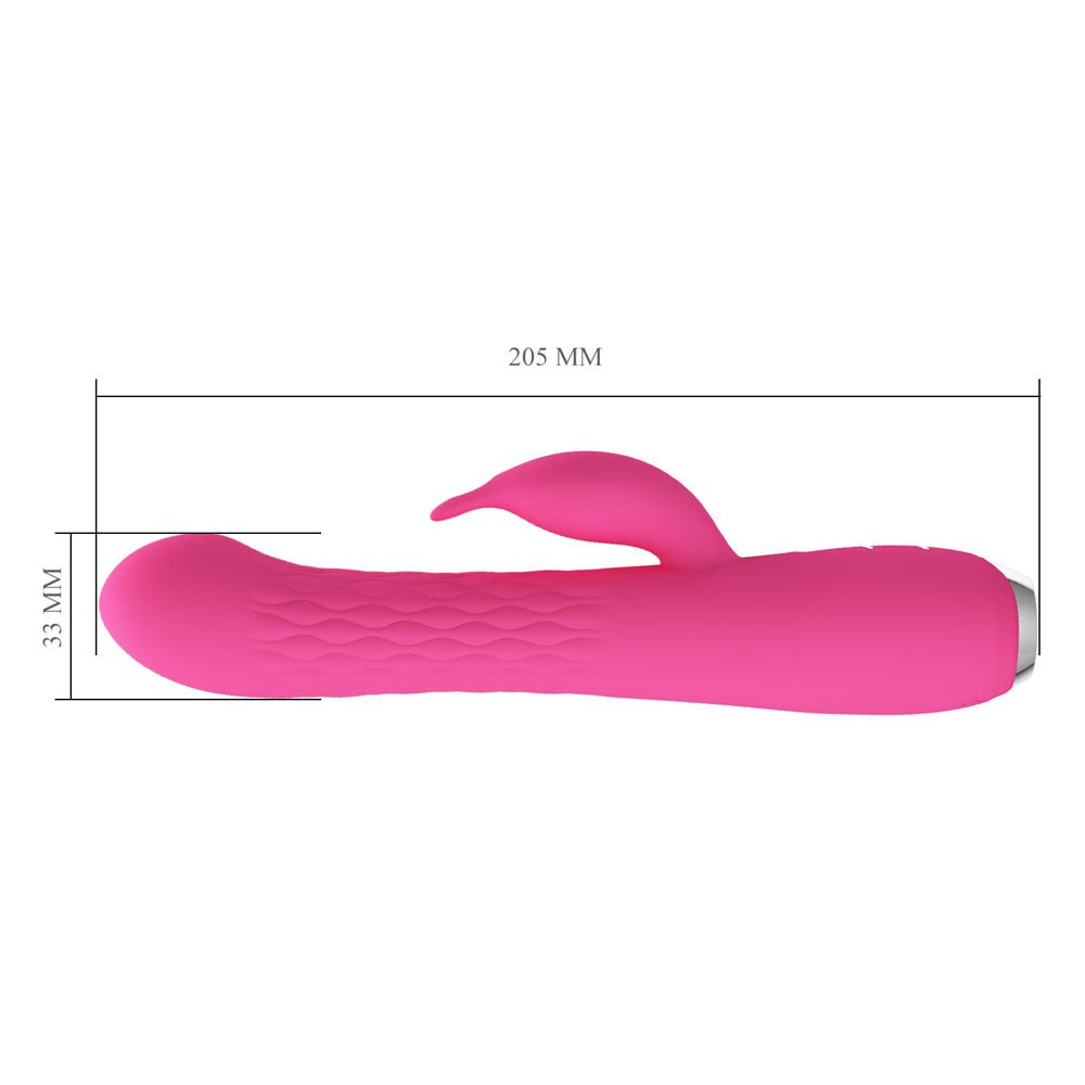 Party Up ERIC Rotating Beads Vibrator - Pink - Pink 20.5 cm USB Rechargeable Rabbit Vibrator with Rotating Bead Shaft - Mr and Mrs D's