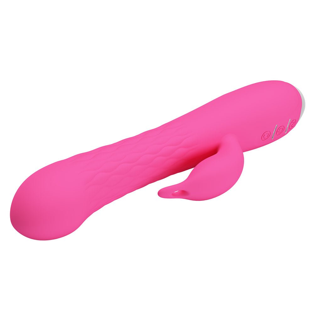Party Up ERIC Rotating Beads Vibrator - Pink - Pink 20.5 cm USB Rechargeable Rabbit Vibrator with Rotating Bead Shaft - Mr and Mrs D's