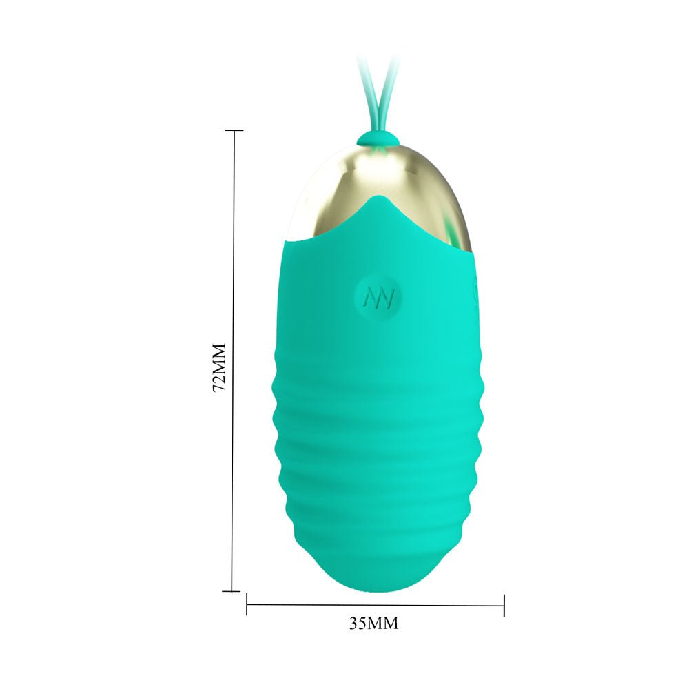 Party Up IAN Remote Egg - Teal - Teal USB Rechargeable Vibrating Egg with Wireless Remote - Mr and Mrs D's
