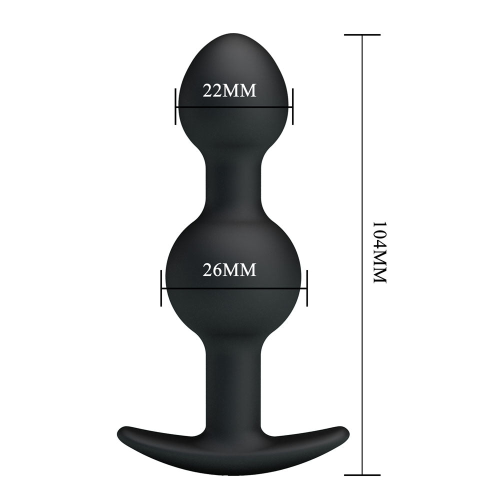 Party Up JAMES Anal Bead Plug - Black 10.4 cm Beaded Butt Plug - Mr and Mrs D's