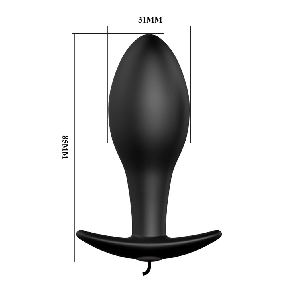 Party Up JASON Vibrating Anal Plug - Black 8.5 cm Vibrating Butt Plug with Remote - Mr and Mrs D's