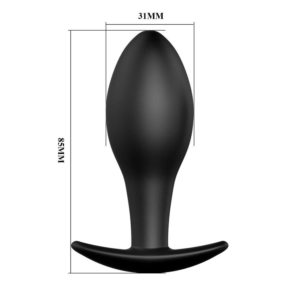Party Up JEFF Silicone Plug - Black 8.5 cm Butt Plug - Mr and Mrs D's