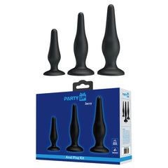 Party Up JERRY Butt Plug Set - Black Butt Plugs - Set of 3 Sizes - Mr and Mrs D's