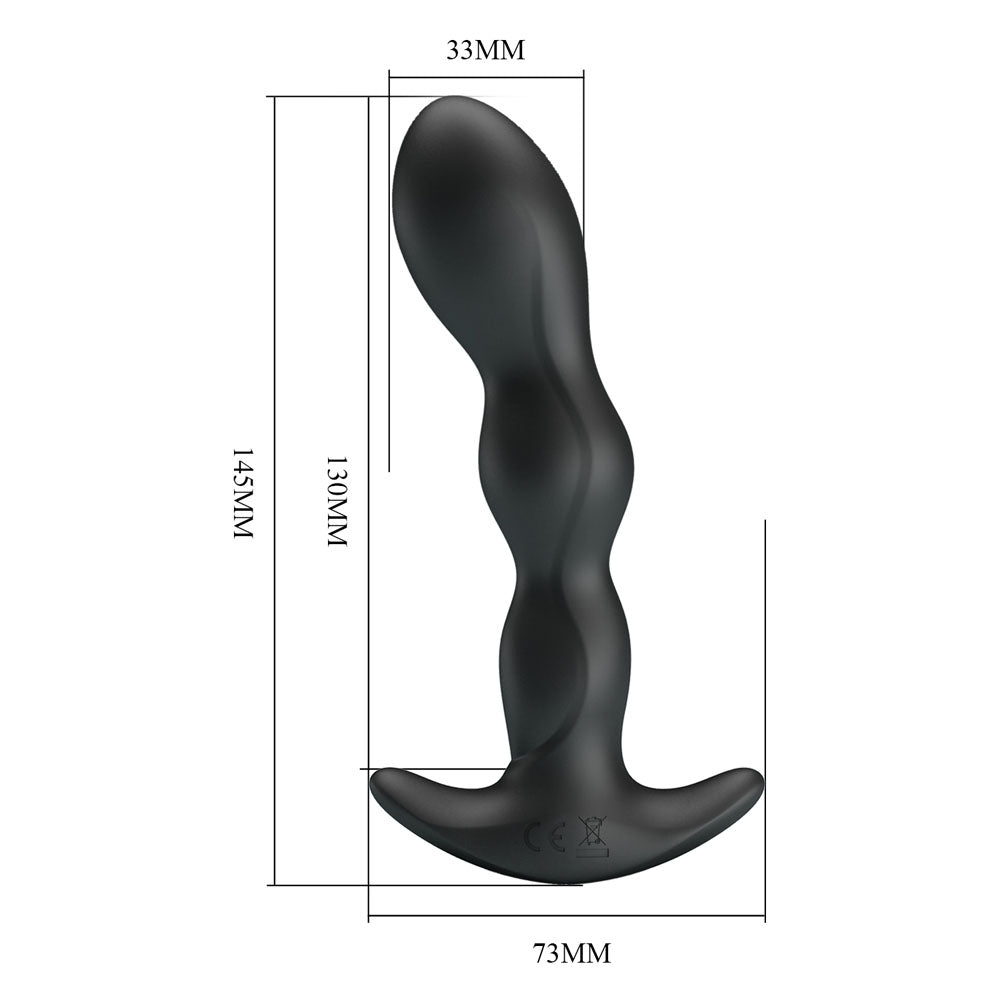 Party Up JIM Vibrating Plug - Black 14.5 cm USB Rechargeable Vibrating Butt Plug - Mr and Mrs D's