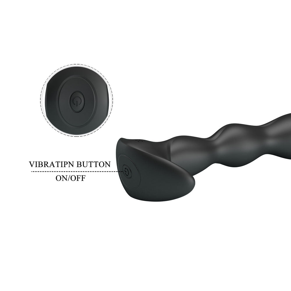 Party Up JIM Vibrating Plug - Black 14.5 cm USB Rechargeable Vibrating Butt Plug - Mr and Mrs D's