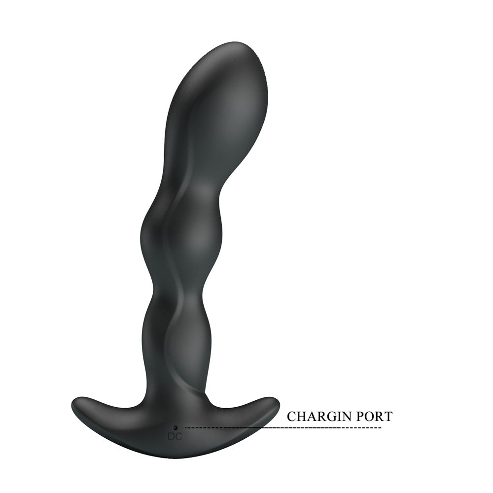 Party Up JIM Vibrating Plug - Black 14.5 cm USB Rechargeable Vibrating Butt Plug - Mr and Mrs D's
