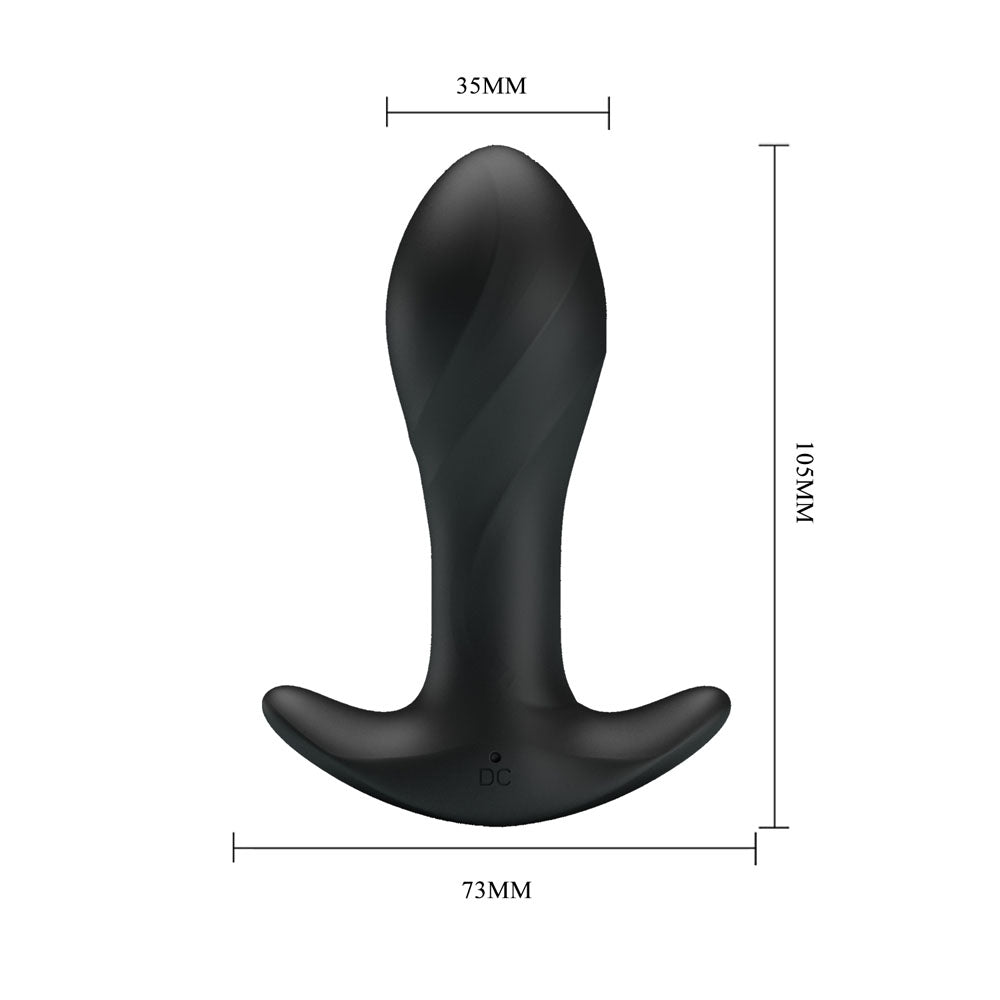 Party Up KEITH Vibrating Plug - Black 10.5 cm USB Rechargeable Vibrating Butt Plug - Mr and Mrs D's