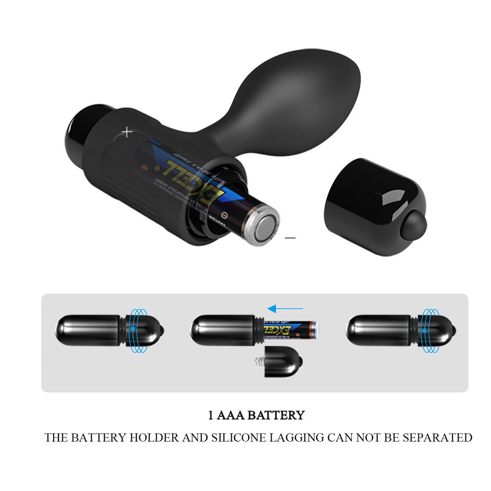 Party Up KEN Vibrating Butt Plug - Black 8.6 cm Vibrating Butt Plug - Mr and Mrs D's