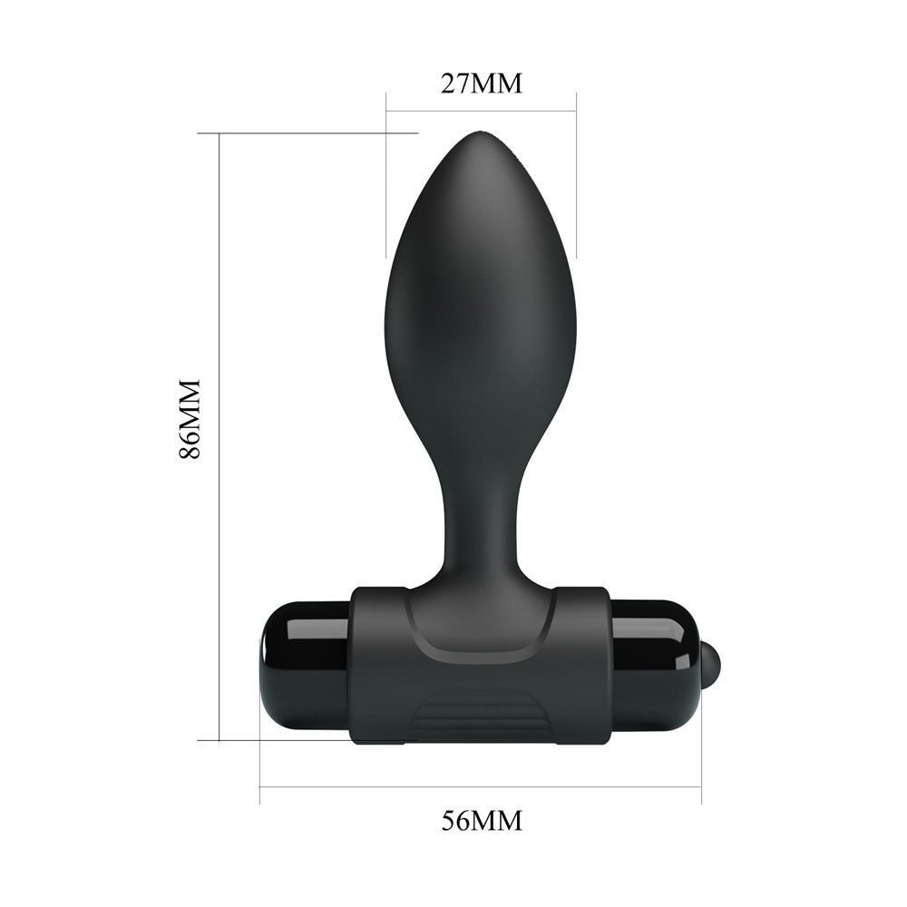 Party Up KEN Vibrating Butt Plug - Black 8.6 cm Vibrating Butt Plug - Mr and Mrs D's