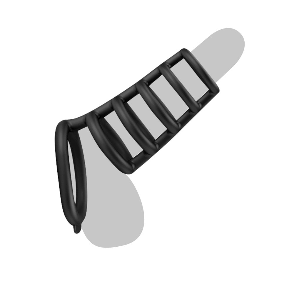 Party Up KIM Cock Cage - Black Cock Ring Cage - Mr and Mrs D's