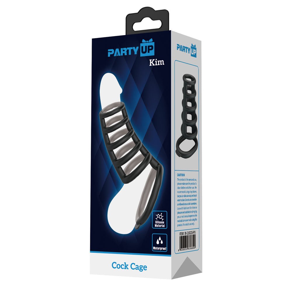 Party Up KIM Cock Cage - Black Cock Ring Cage - Mr and Mrs D's