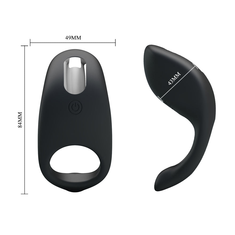 Party Up KING Rechargeable Cock Ring - Black USB Rechargeable Cock Ring - Mr and Mrs D's