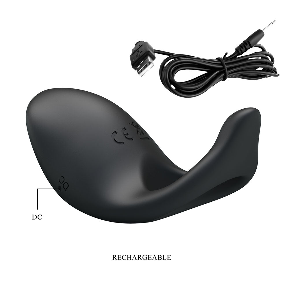 Party Up KING Rechargeable Cock Ring - Black USB Rechargeable Cock Ring - Mr and Mrs D's