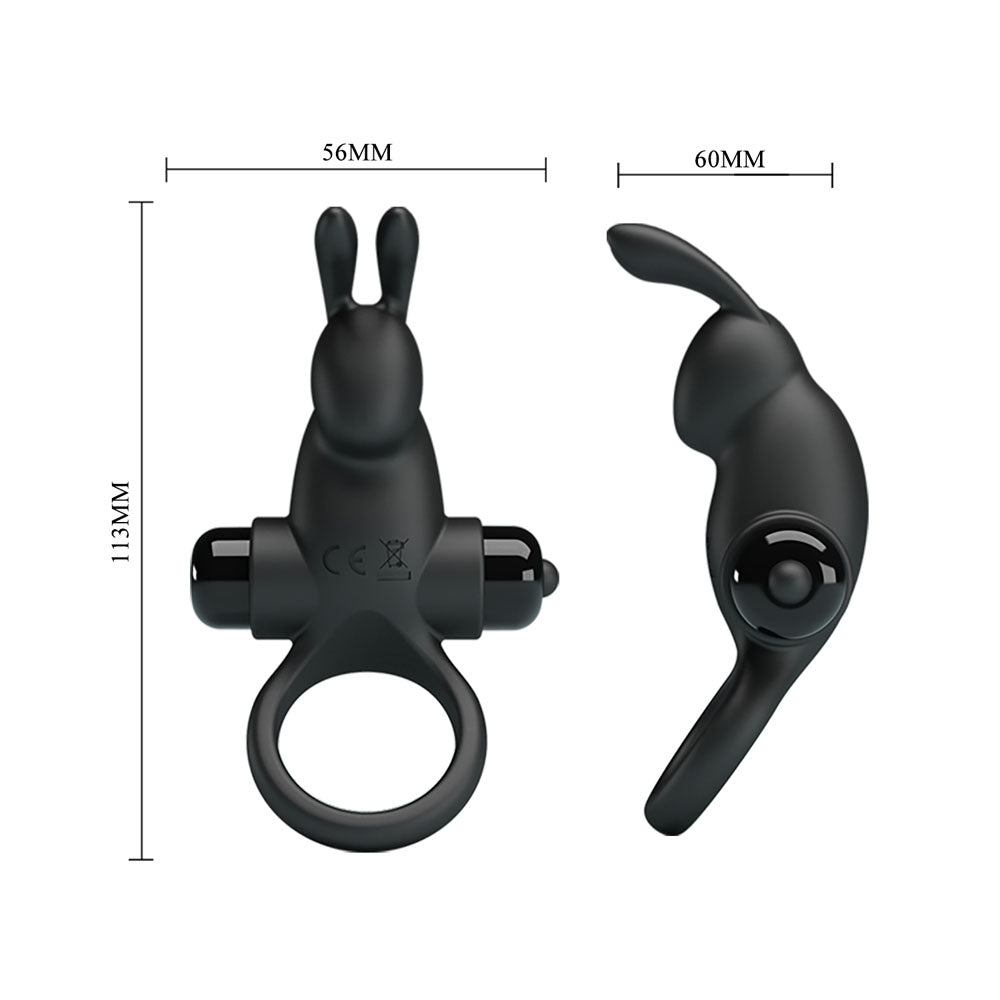 Party Up LARRY Vibrating Cock Ring - Black Vibrating Cock Ring - Mr and Mrs D's