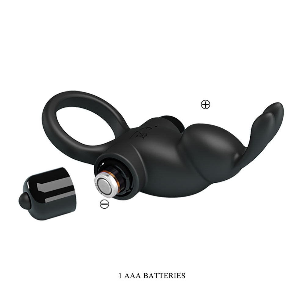Party Up LARRY Vibrating Cock Ring - Black Vibrating Cock Ring - Mr and Mrs D's