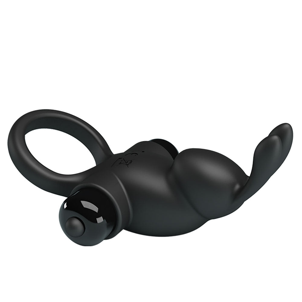 Party Up LARRY Vibrating Cock Ring - Black Vibrating Cock Ring - Mr and Mrs D's