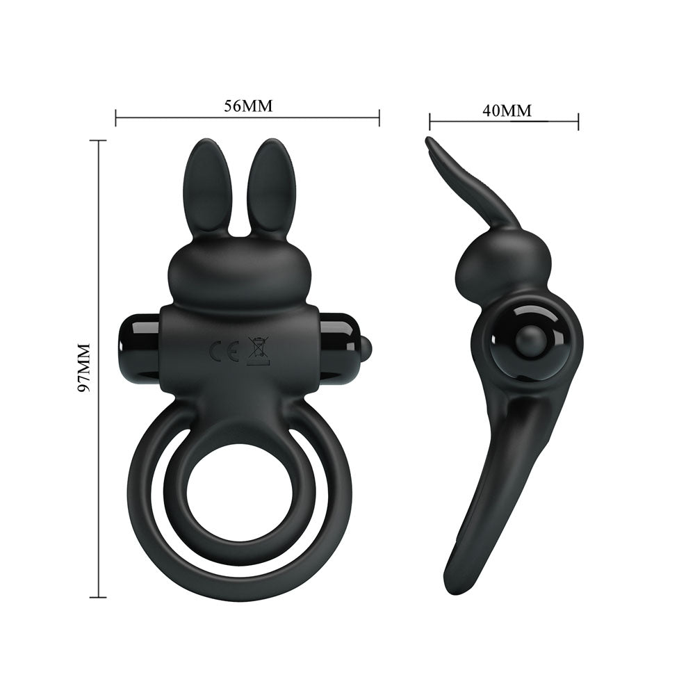 Party Up LAWRENCE Vibrating Cock Ring - Black Vibrating Cock & Balls Ring - Mr and Mrs D's