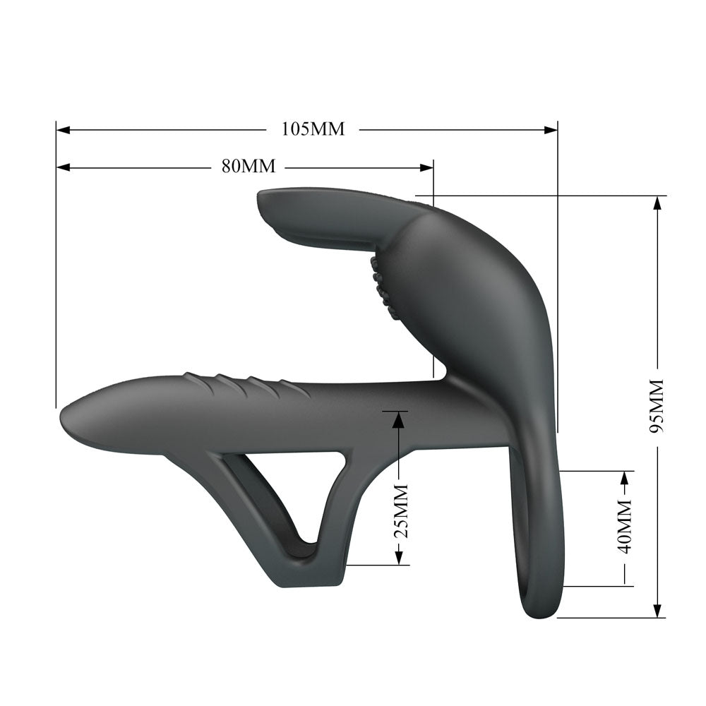 Party Up MARK Vibrating Penis Sleeve - Black USB Rechargeable Vibrating Cock Sleeve - Mr and Mrs D's