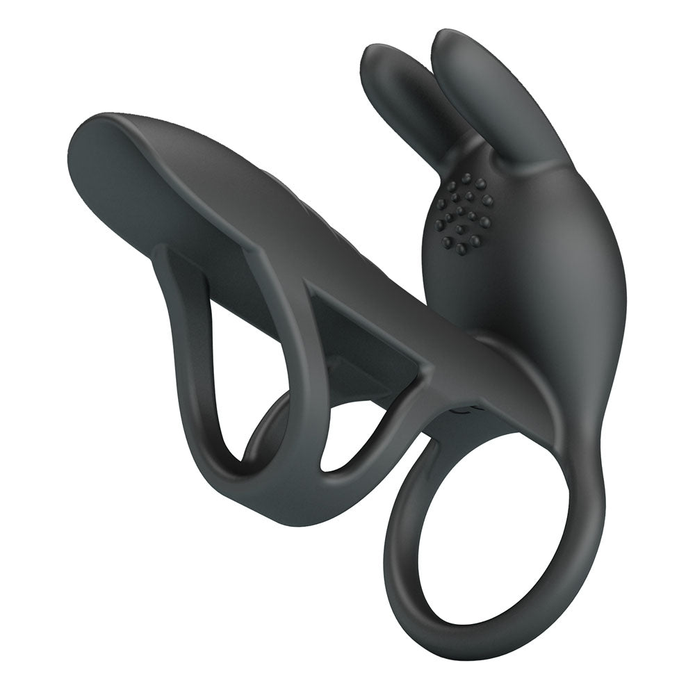 Party Up MARK Vibrating Penis Sleeve - Black USB Rechargeable Vibrating Cock Sleeve - Mr and Mrs D's