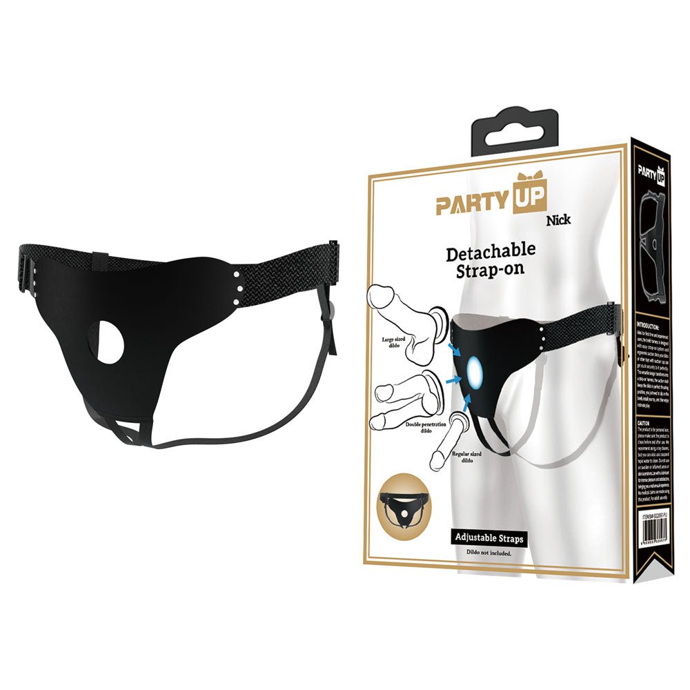 Party Up NICK Strap - On Harness - Black Adjustable Strap - On Harness (No Probe Included) - Mr and Mrs D's