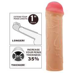 Party Up OSCAR 1 Inch Extender Sleeve - Flesh 1 Inch Penis Extender Sleeve - Mr and Mrs D's