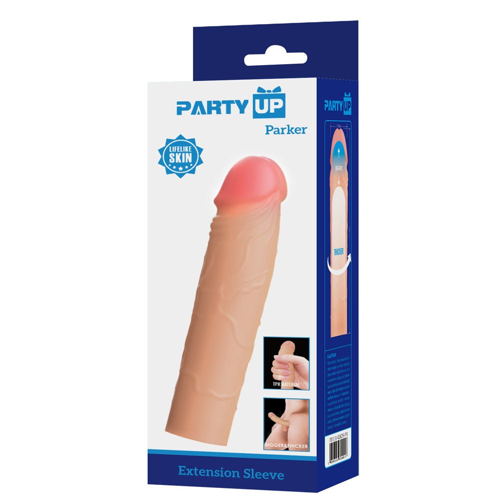 Party Up PARKER 2 Inch Extender Sleeve - Flesh 2 Inch Penis Extender Sleeve - Mr and Mrs D's