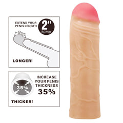 Party Up PARKER 2 Inch Extender Sleeve - Flesh 2 Inch Penis Extender Sleeve - Mr and Mrs D's