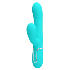 Party Up PAUL Rolling Beads Vibrator - Teal - Teal 22.6 cm USB Rechargeable Thrusting Rabbit Vibrator - Mr and Mrs D's