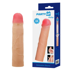 Party Up PHILIP 3 Inch Extender Sleeve - Flesh 3 Inch Penis Extender Sleeve - Mr and Mrs D's