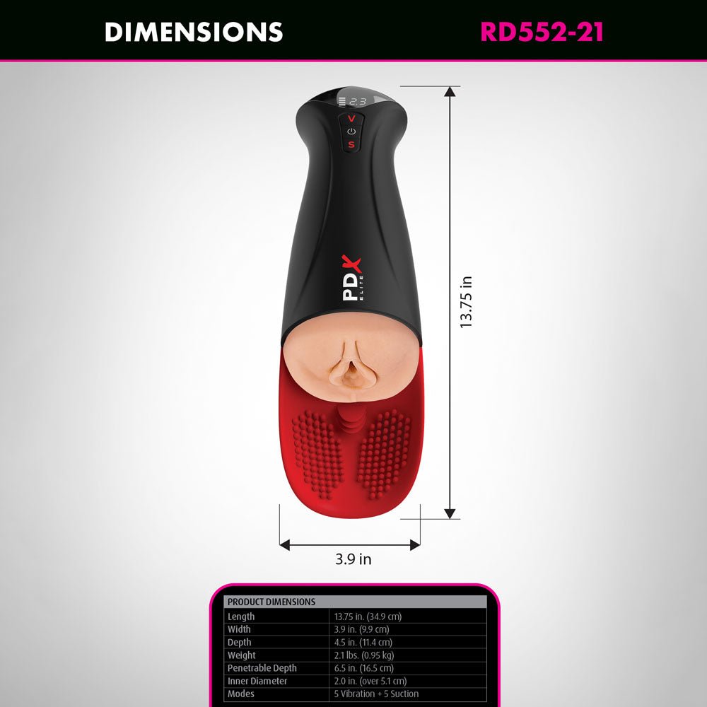 PDX Elite Fap - O - Matic Pro XL Auto Stroker Masturbator - Light - Flesh USB Rechargeable - Mr and Mrs D's