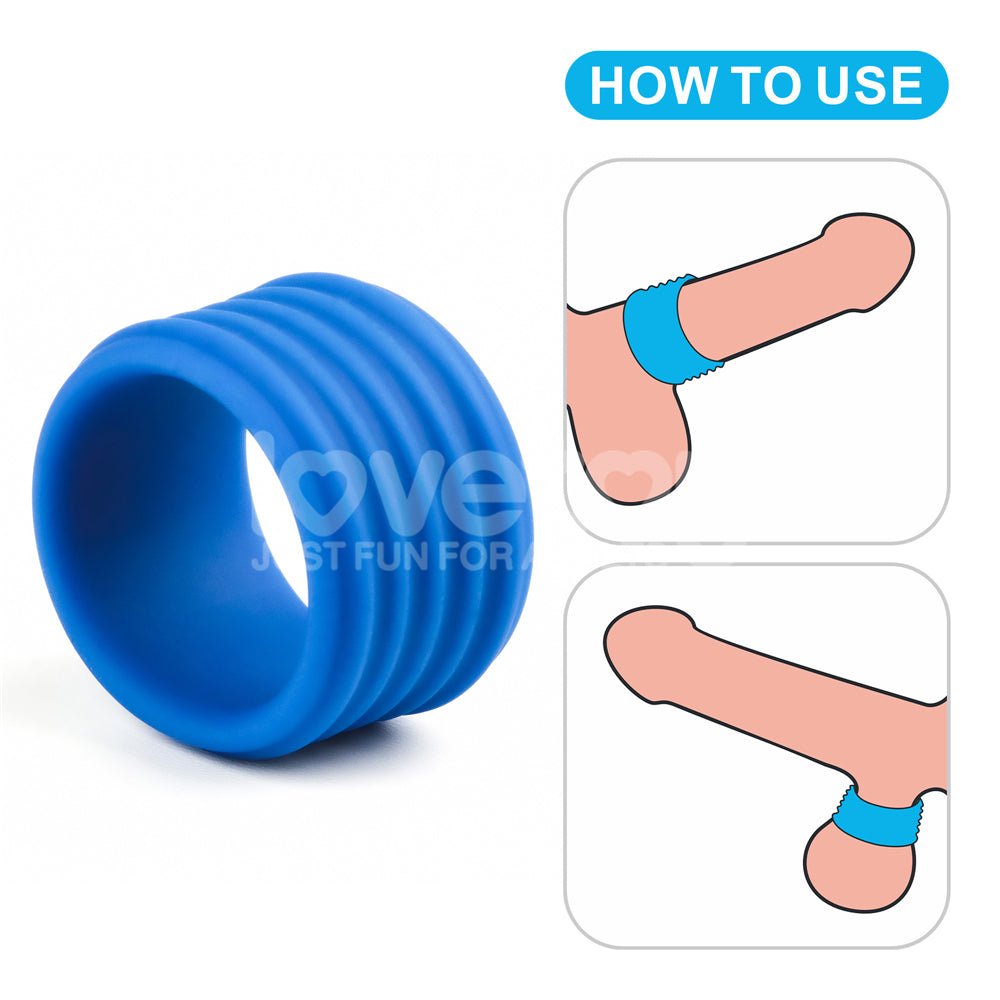 Pinnacle Pro Deep Rib Grip - Blue Cock Ring - COCK RINGS - Mr and Mrs D's