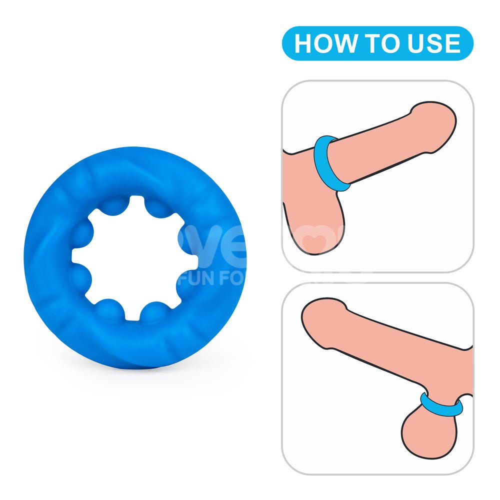 Pinnacle Pro Ridge Bump Stretcher - Blue Cock Ring - COCK RINGS - Mr and Mrs D's