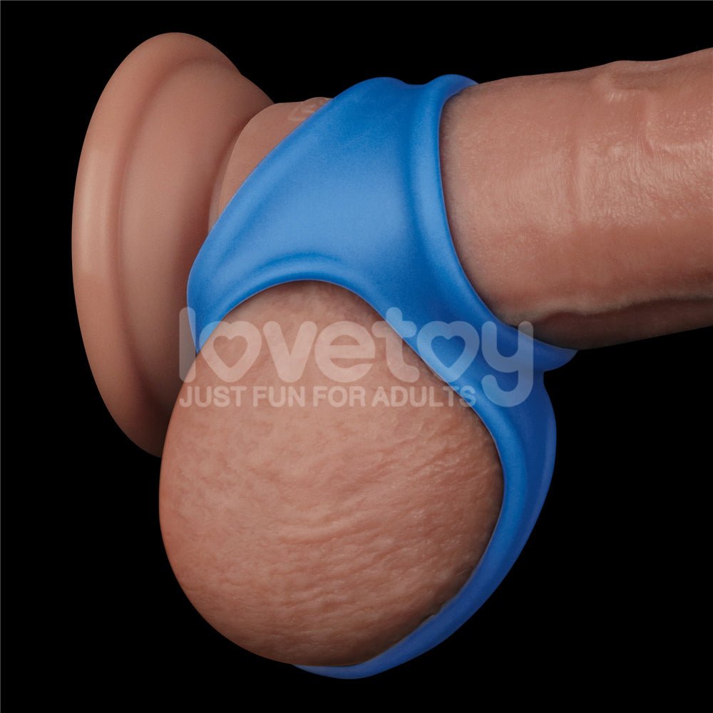 Pinnacle Pro Trio Grip Enhancer - Blue Cock & Balls Ring - COCK RINGS - Mr and Mrs D's