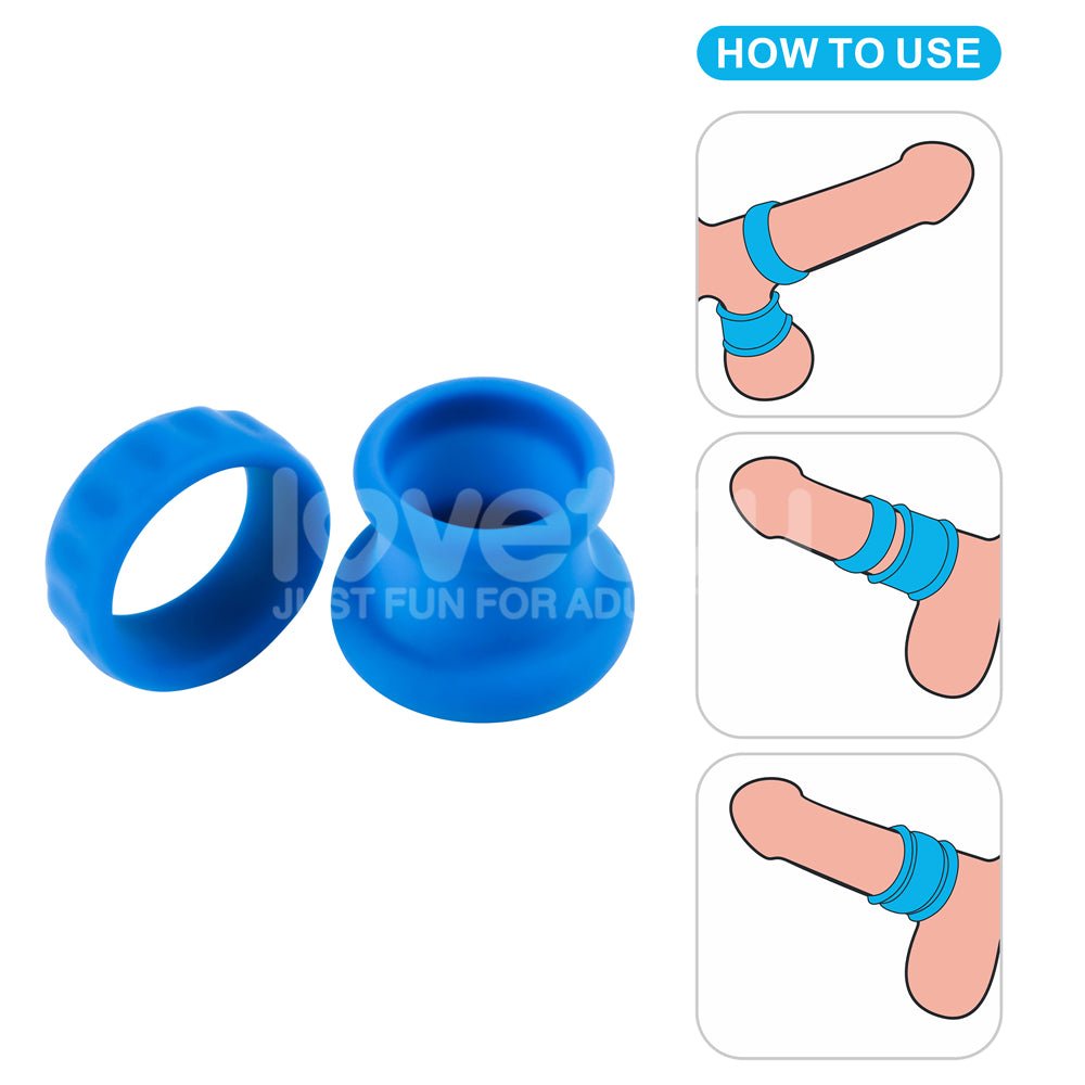 Pinnacle Pro Twin Flex - Blue Cock & Balls Rings - COCK RINGS - Mr and Mrs D's