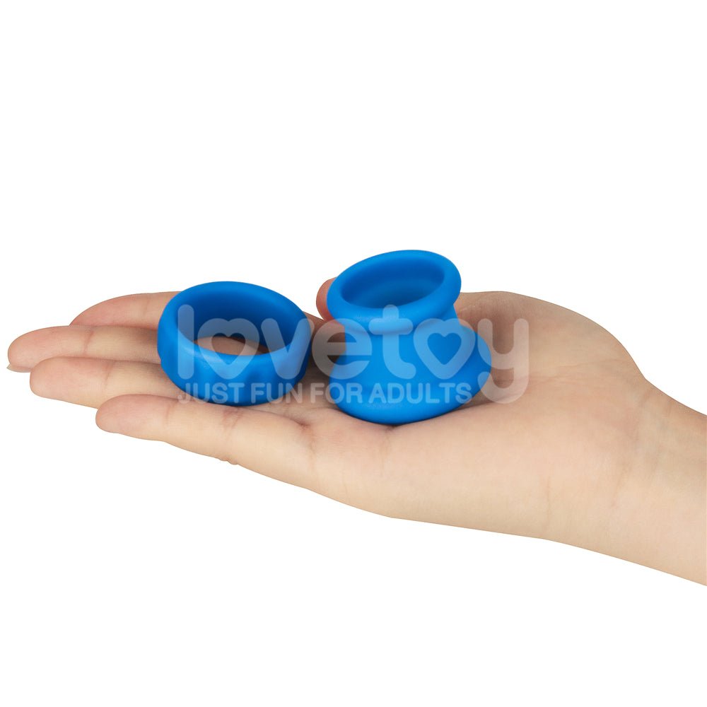 Pinnacle Pro Twin Flex - Blue Cock & Balls Rings - COCK RINGS - Mr and Mrs D's