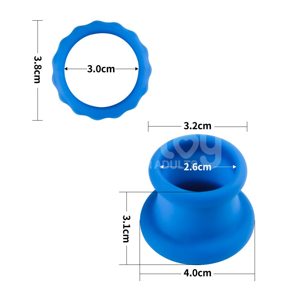 Pinnacle Pro Twin Flex - Blue Cock & Balls Rings - COCK RINGS - Mr and Mrs D's