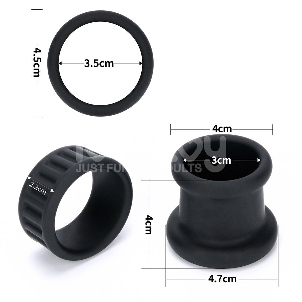 Pinnacle Pro Twin Grip Enhancer - Black Cock & Balls Ring - COCK RINGS - Mr and Mrs D's