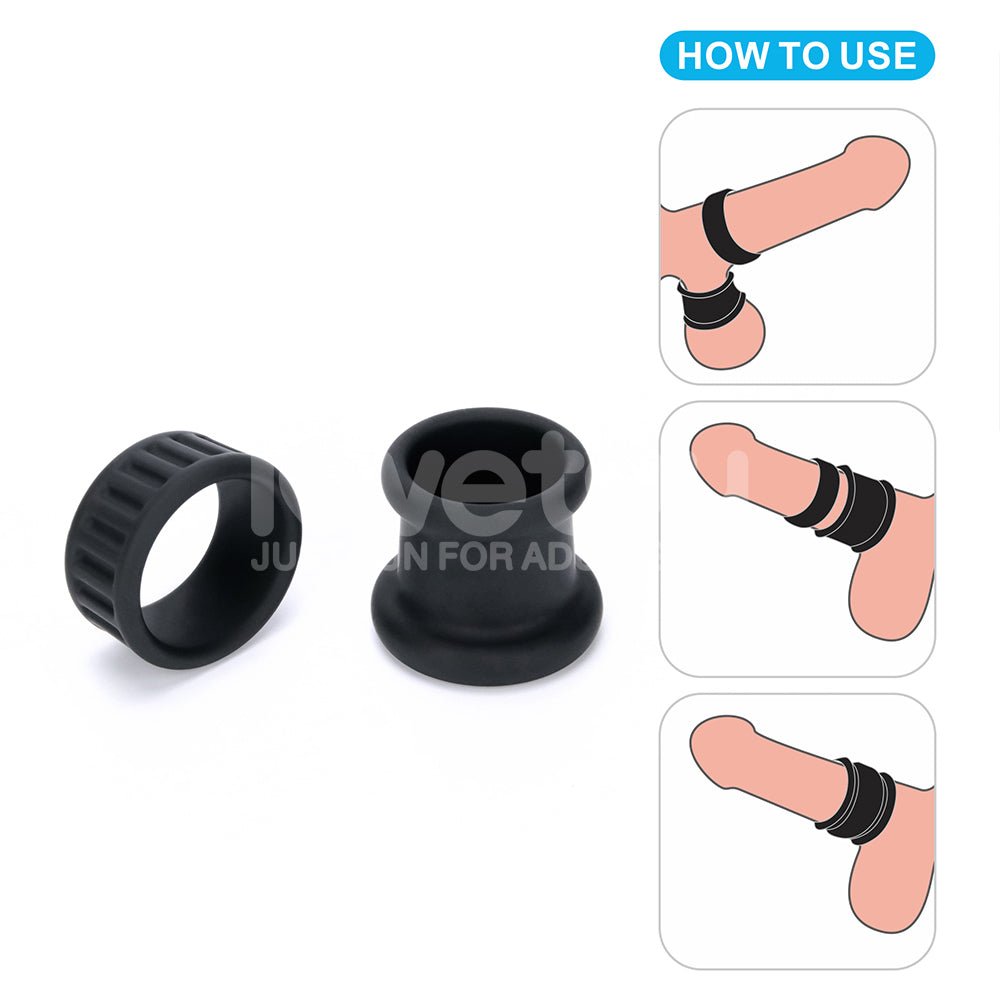 Pinnacle Pro Twin Grip Enhancer - Black Cock & Balls Ring - COCK RINGS - Mr and Mrs D's