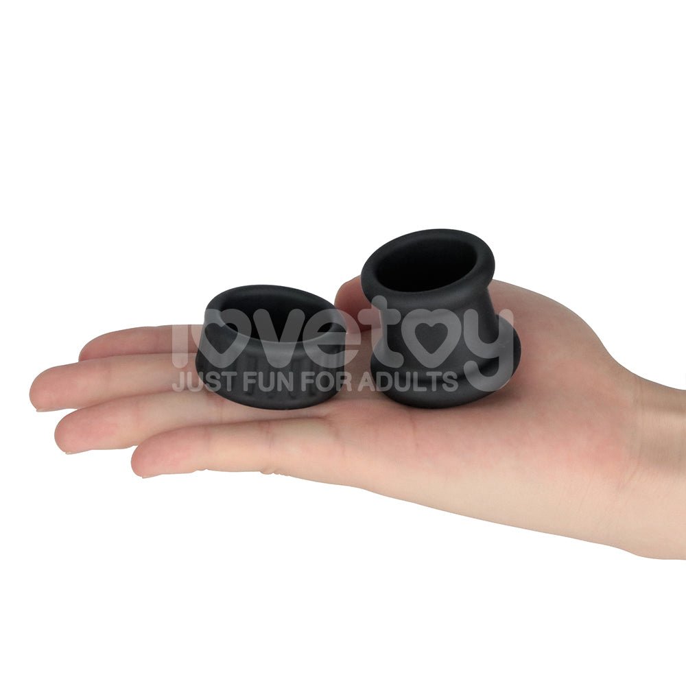 Pinnacle Pro Twin Grip Enhancer - Black Cock & Balls Ring - COCK RINGS - Mr and Mrs D's