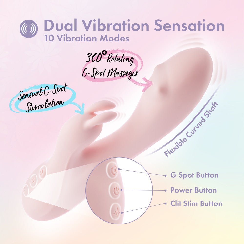 Play With Me - Fairy Flutter - Pink 19.7 cm USB Rechargeable Rabbit Vibrator - VIBRATORS - Mr and Mrs D's