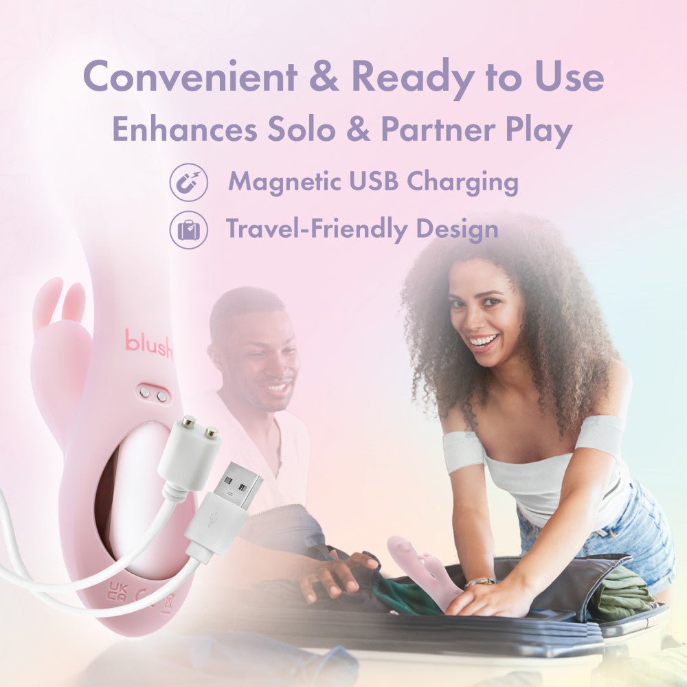Play With Me - Fairy Flutter - Pink 19.7 cm USB Rechargeable Rabbit Vibrator - VIBRATORS - Mr and Mrs D's