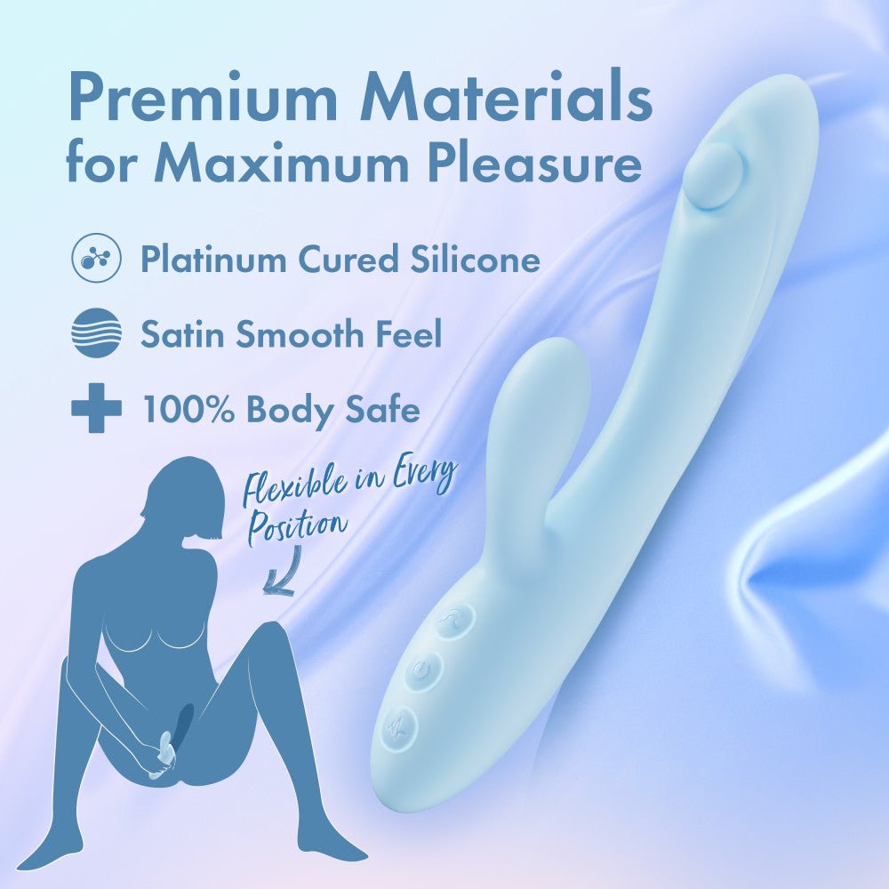 Play With Me - Moondust Magic - Blue 20.3 cm USB Rechargeable Rabbit Vibrator - VIBRATORS - Mr and Mrs D's