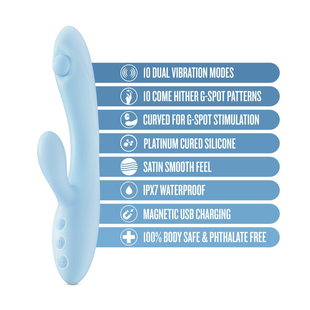 Play With Me - Moondust Magic - Blue 20.3 cm USB Rechargeable Rabbit Vibrator - VIBRATORS - Mr and Mrs D's