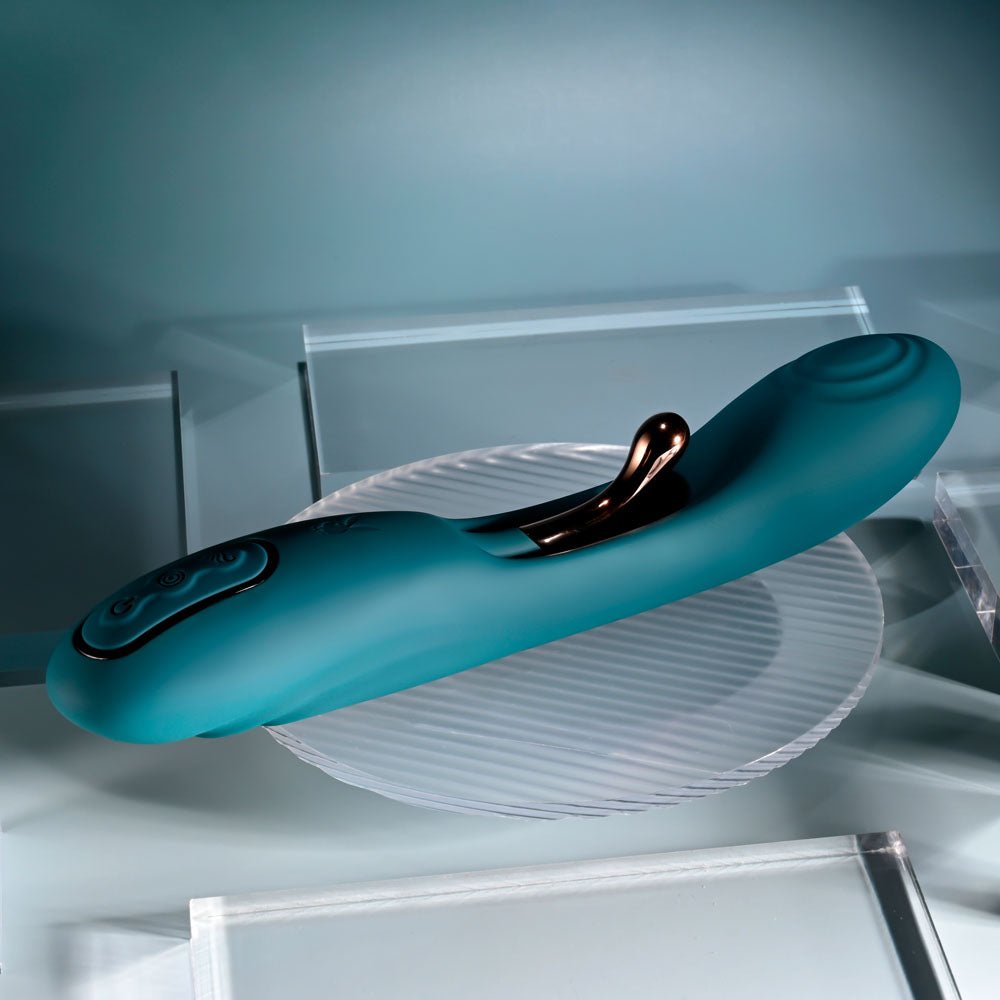 Playboy Pleasure AURELIE - Green 22.7 cm USB Rechargeable Vibrator with Internal Flicker - Mr and Mrs D's