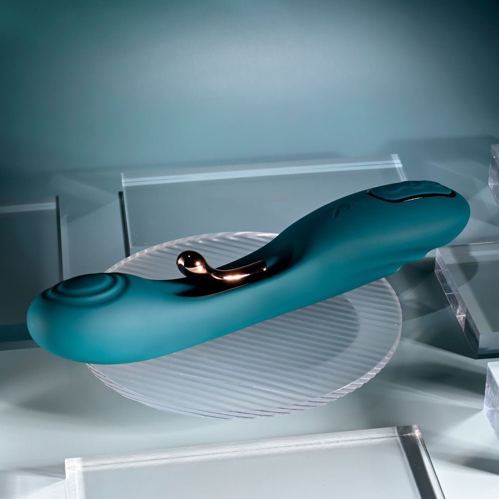 Playboy Pleasure AURELIE - Green 22.7 cm USB Rechargeable Vibrator with Internal Flicker - Mr and Mrs D's