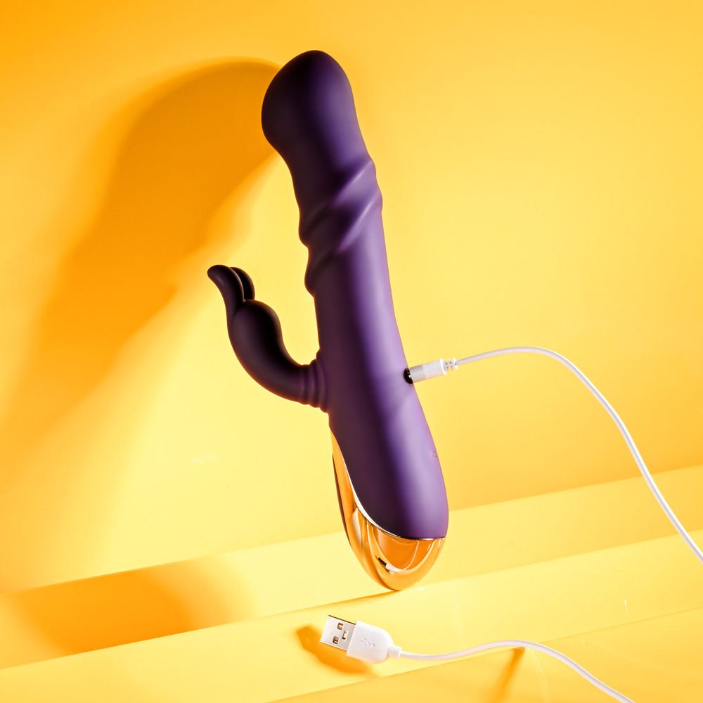 Playboy Pleasure BUNNY PUNCH - Purple 24.4 cm USB Rechargeable Twirling Rabbit Vibrator - Mr and Mrs D's