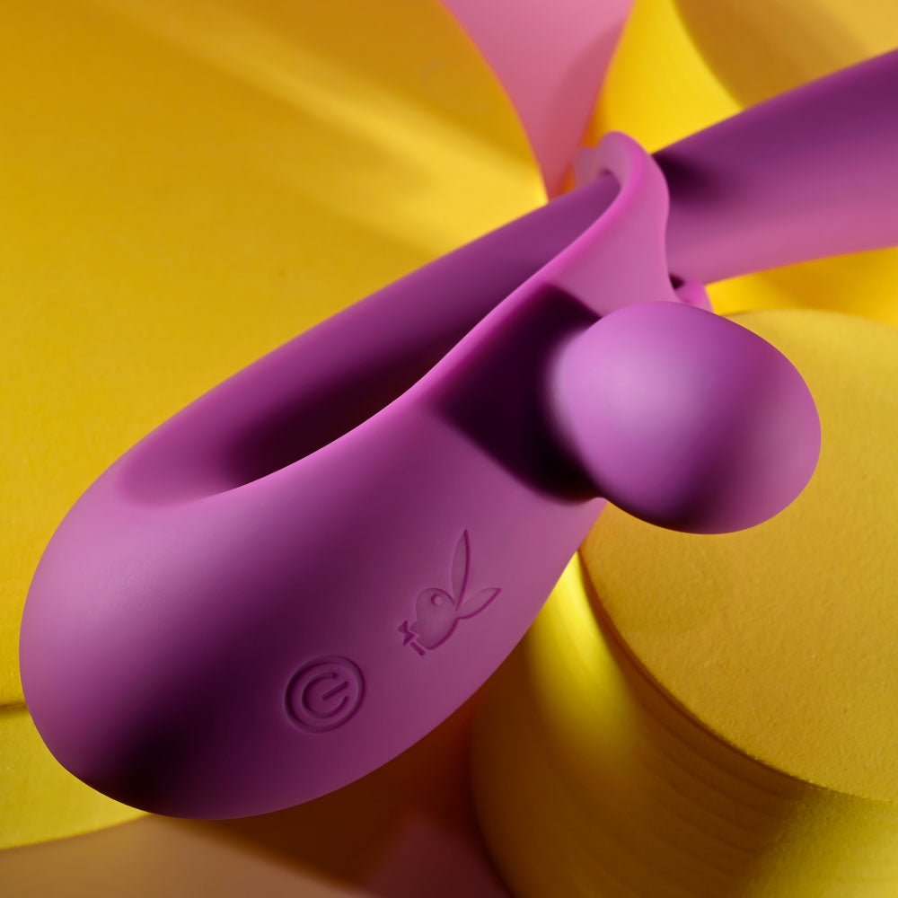 Playboy Pleasure CHA CHA SLIDE - Purple 20 cm USB Rechargeable Rabbit Vibrator - Mr and Mrs D's
